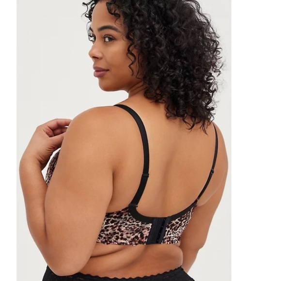 NWT TORRID V-NECK UNLINED BALCONETTE BRA - LEOPARD LACE - Picture 2 of 4